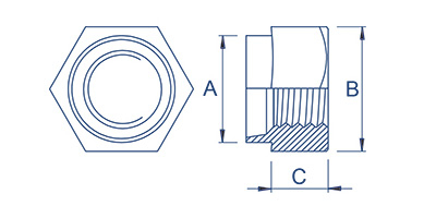Hexagon Rivet Bush Diagram